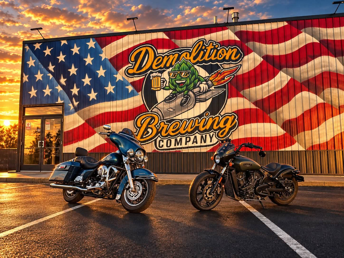 Demolition Brewing Building and Bike Night Laurie, MO Brewery